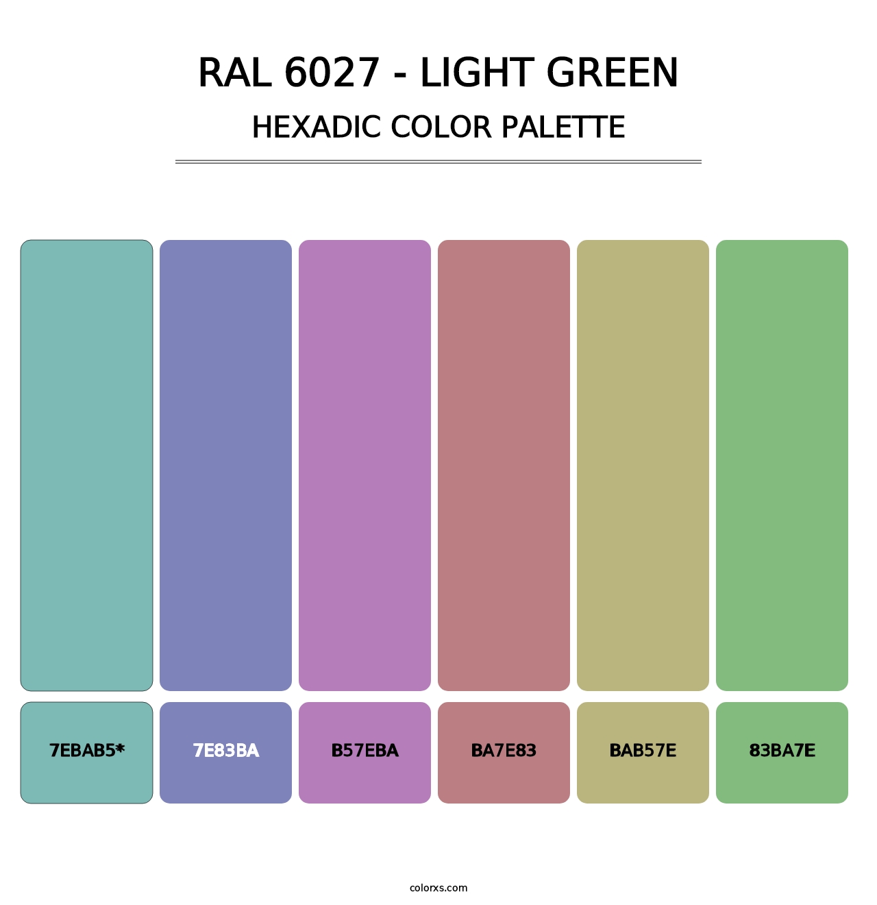 RAL 6027 - Light Green - Hexadic Color Palette