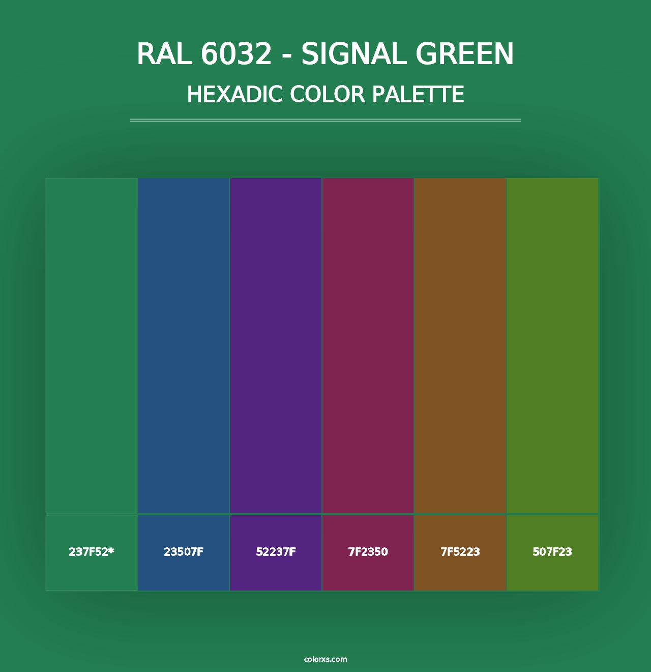 RAL 6032 - Signal Green - Hexadic Color Palette