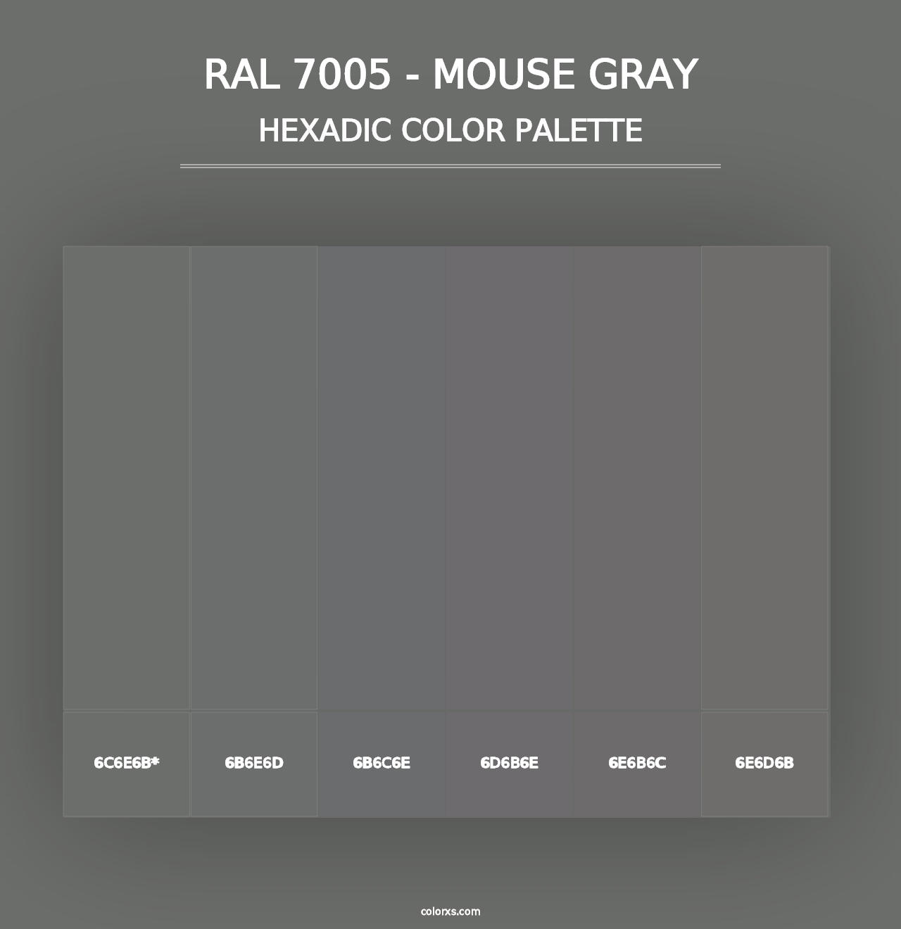 RAL 7005 - Mouse Gray - Hexadic Color Palette