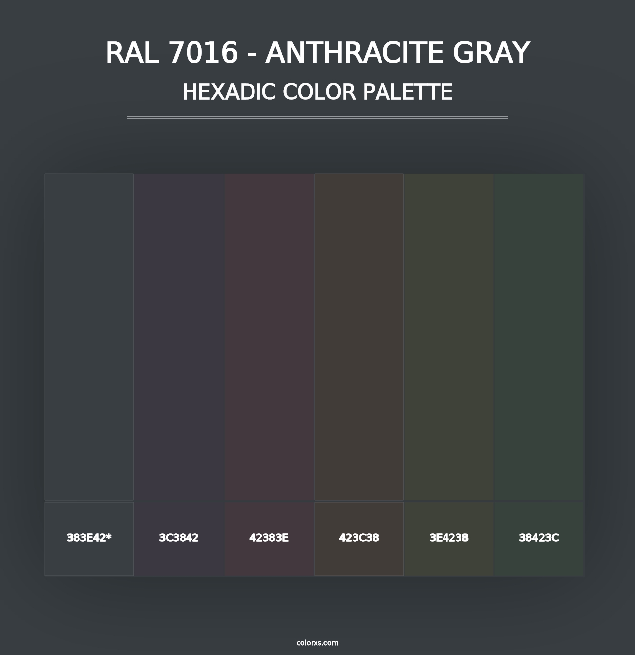 RAL 7016 - Anthracite Gray - Hexadic Color Palette