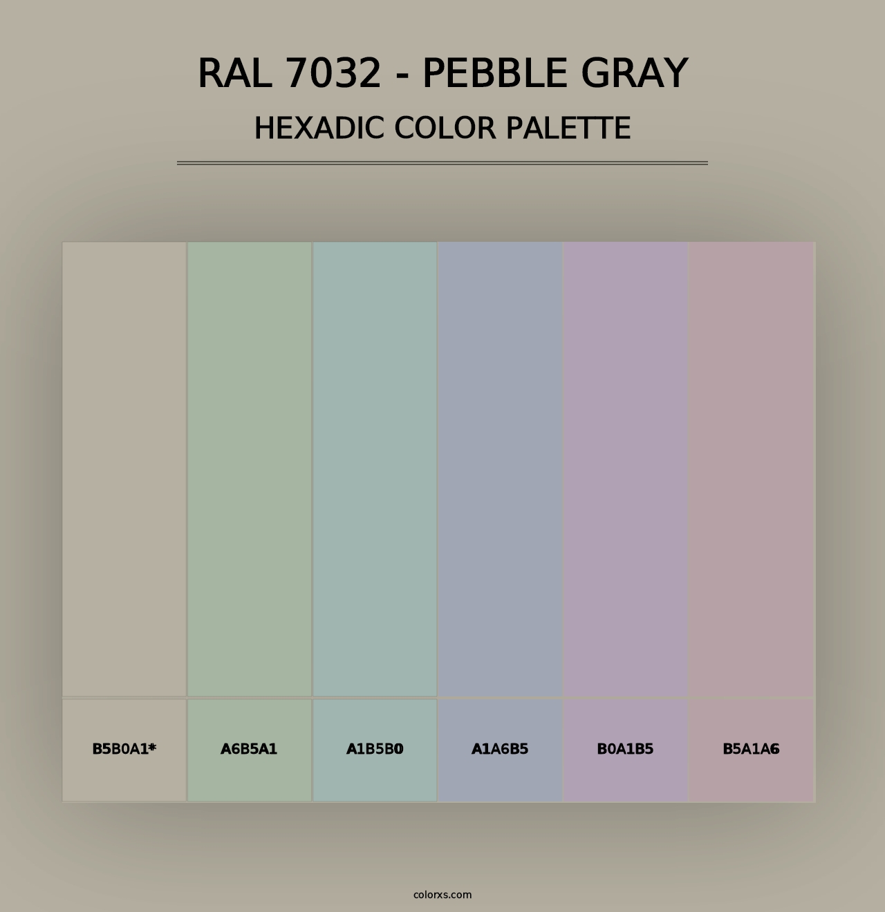 RAL 7032 - Pebble Gray - Hexadic Color Palette