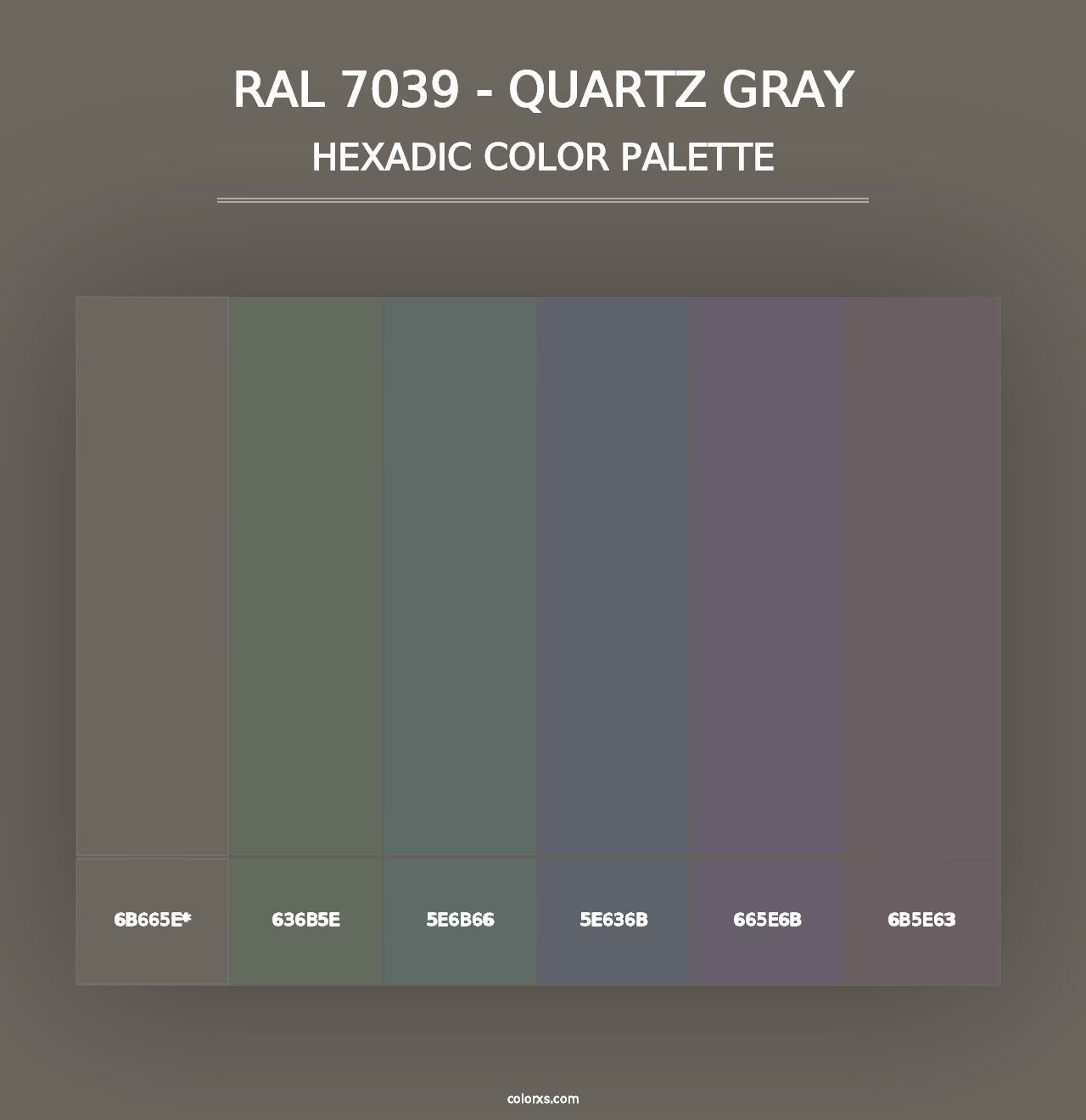 RAL 7039 - Quartz Gray - Hexadic Color Palette