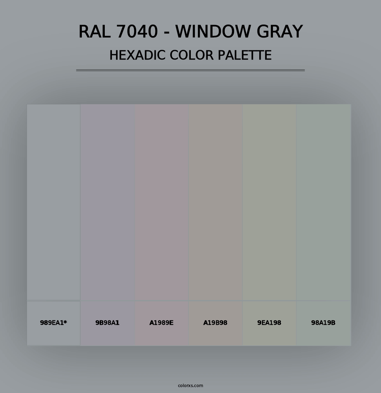 RAL 7040 - Window Gray - Hexadic Color Palette