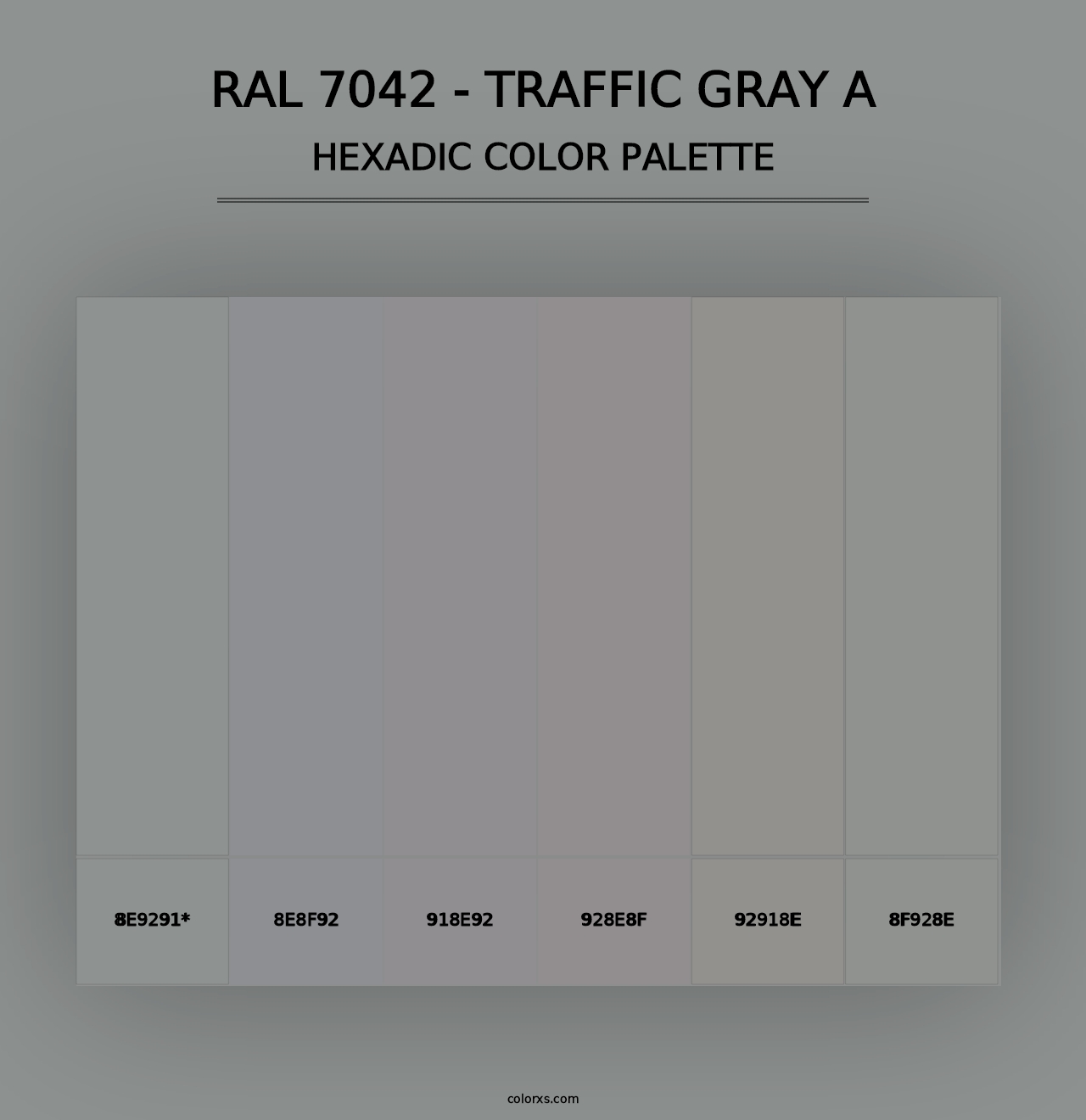 RAL 7042 - Traffic Gray A - Hexadic Color Palette