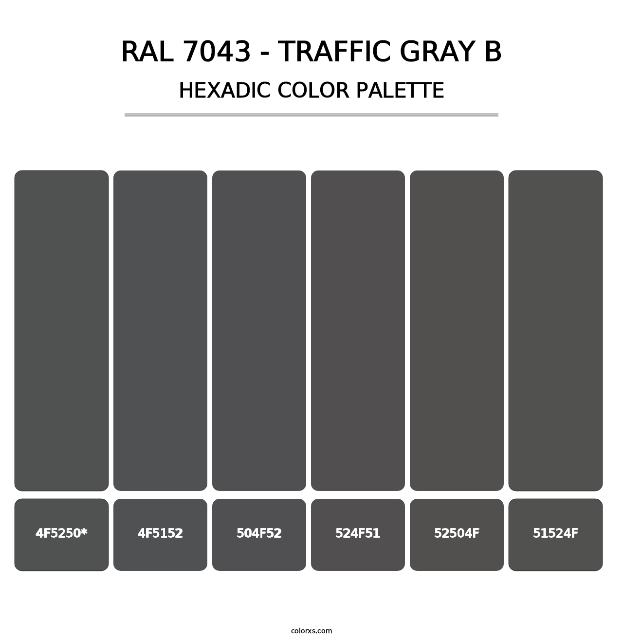 RAL 7043 - Traffic Gray B - Hexadic Color Palette