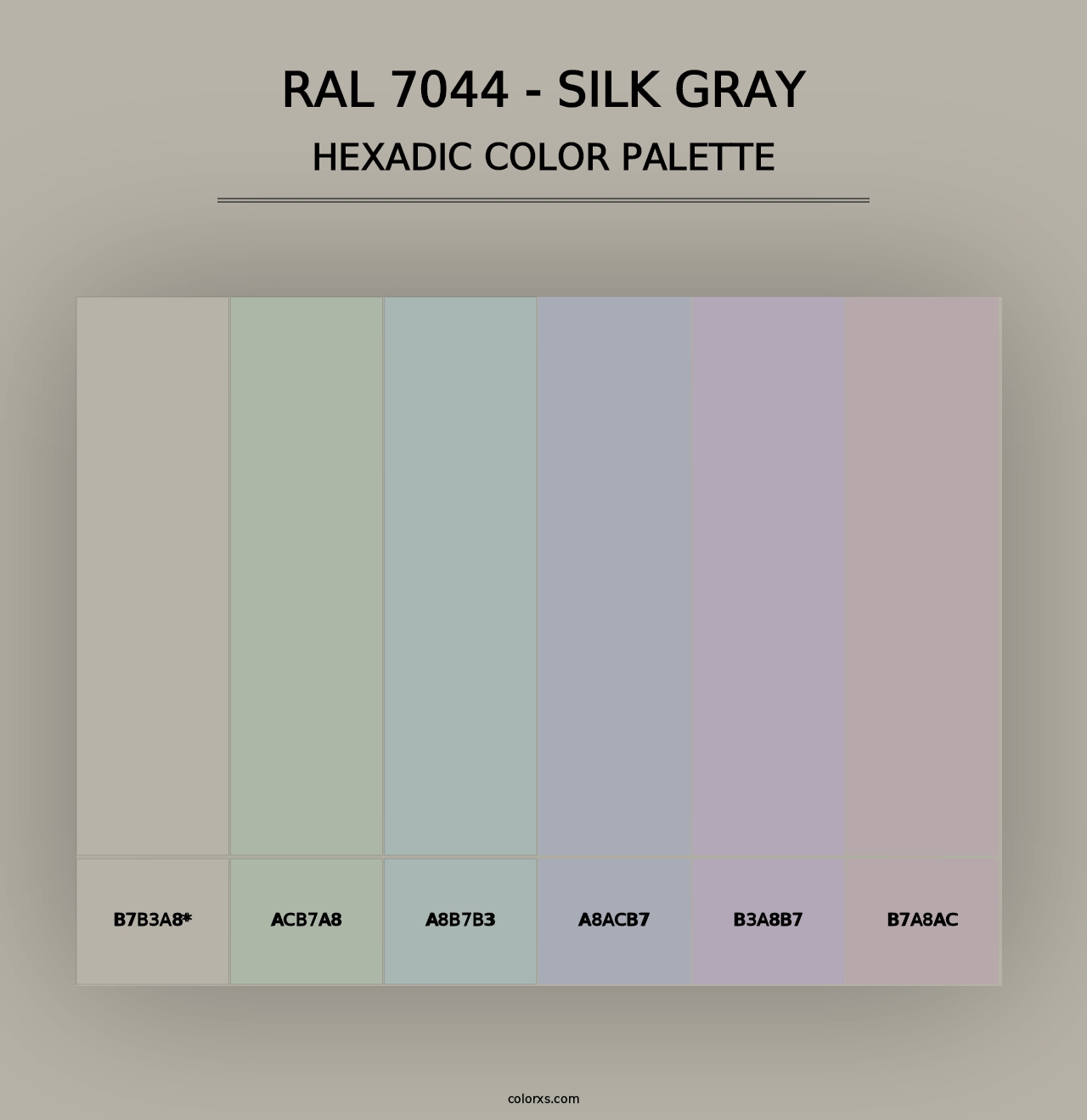 RAL 7044 - Silk Gray - Hexadic Color Palette