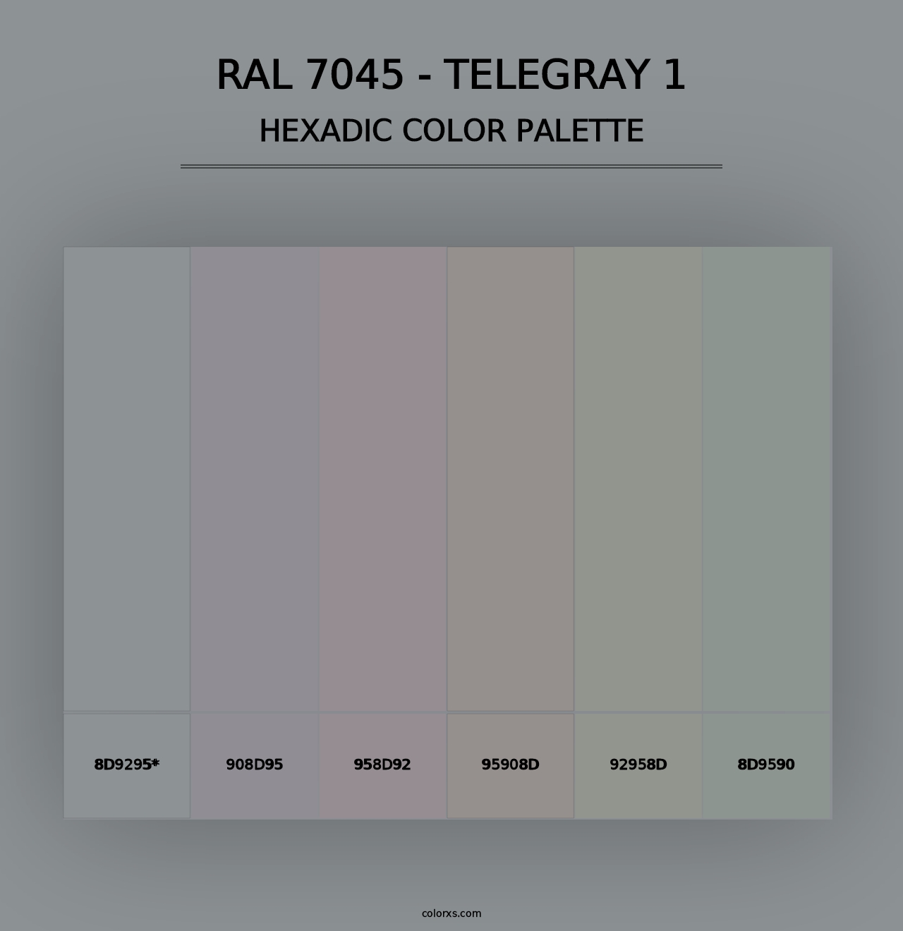 RAL 7045 - Telegray 1 - Hexadic Color Palette