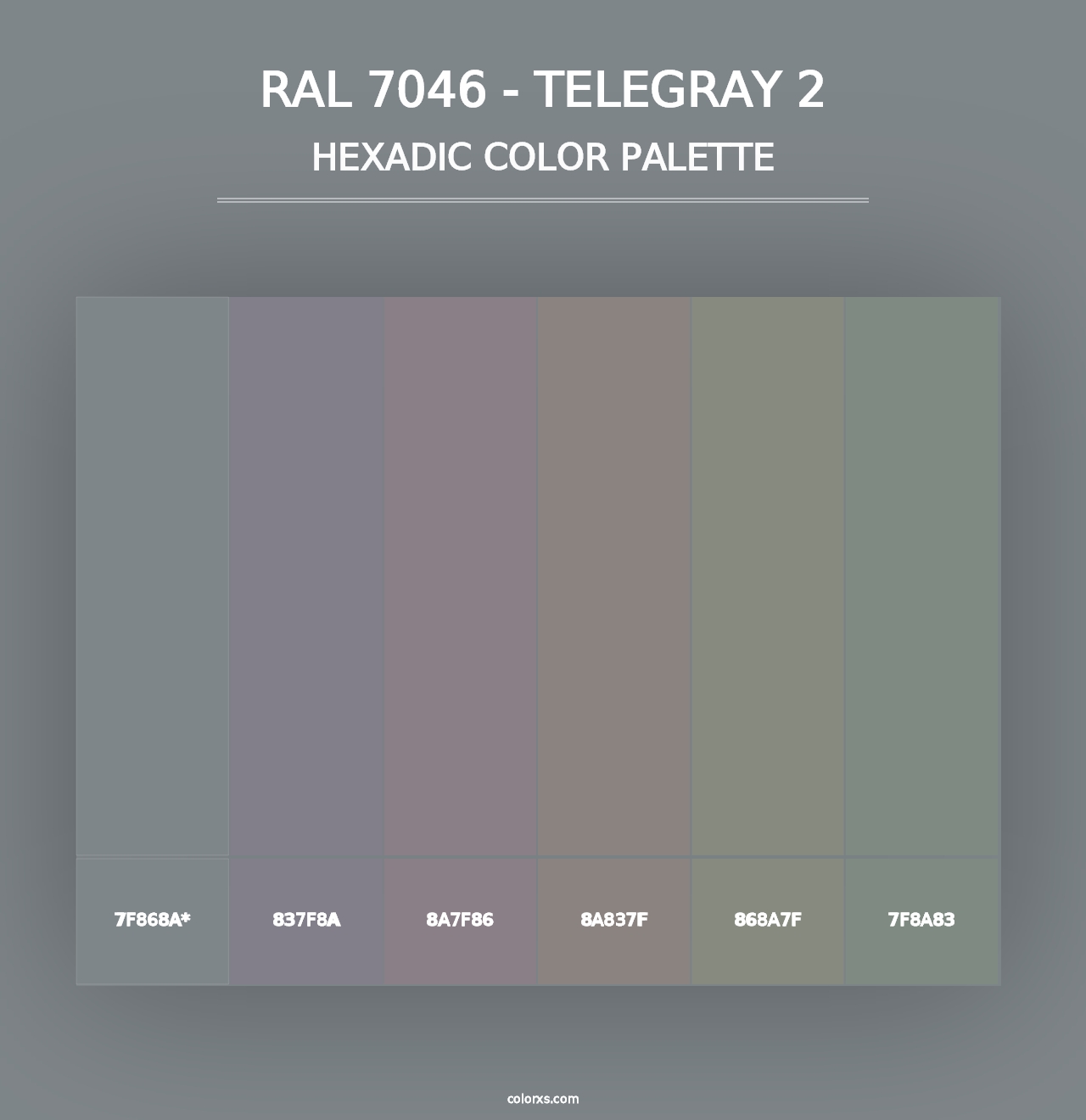 RAL 7046 - Telegray 2 - Hexadic Color Palette