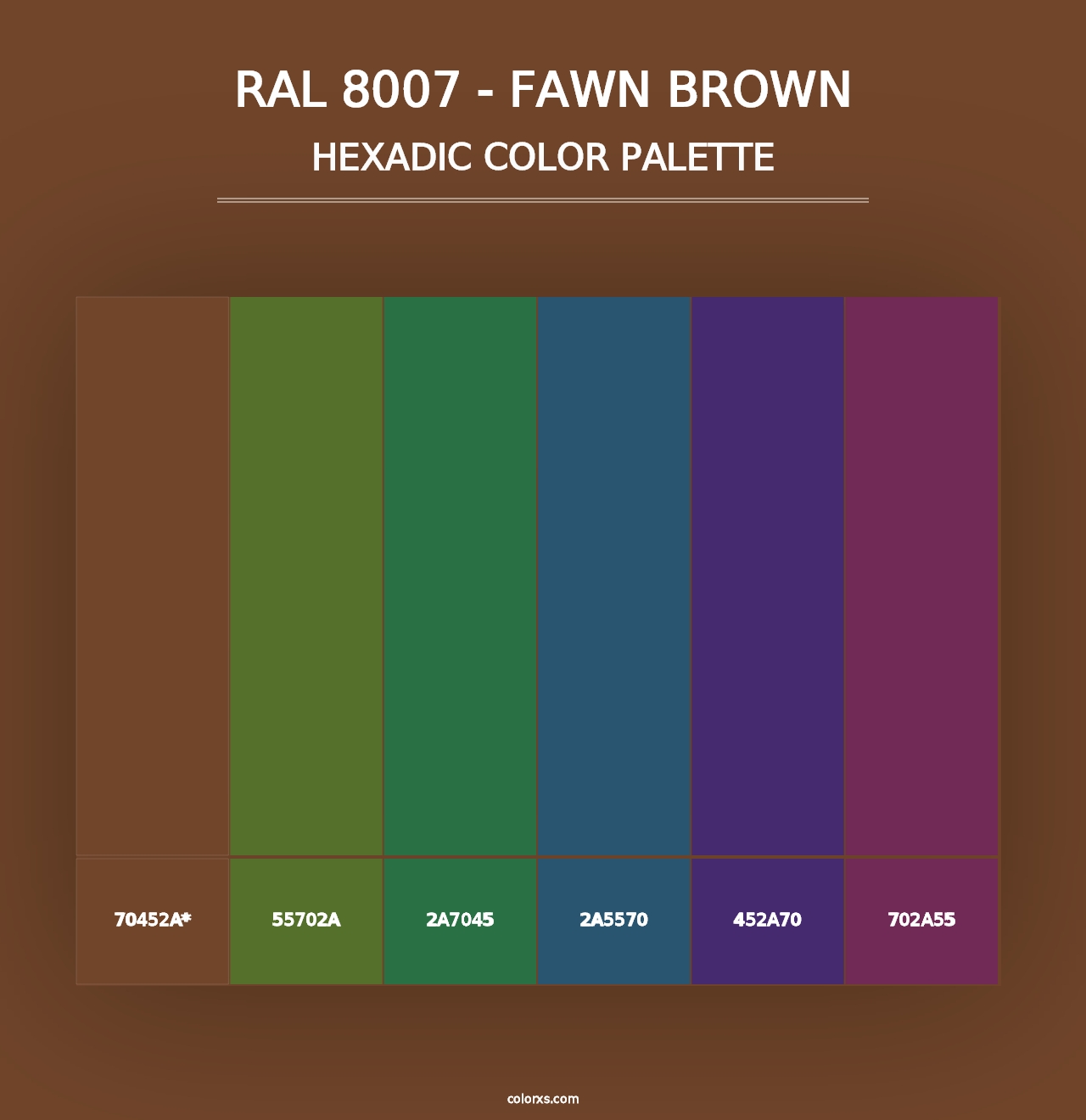 RAL 8007 - Fawn Brown - Hexadic Color Palette