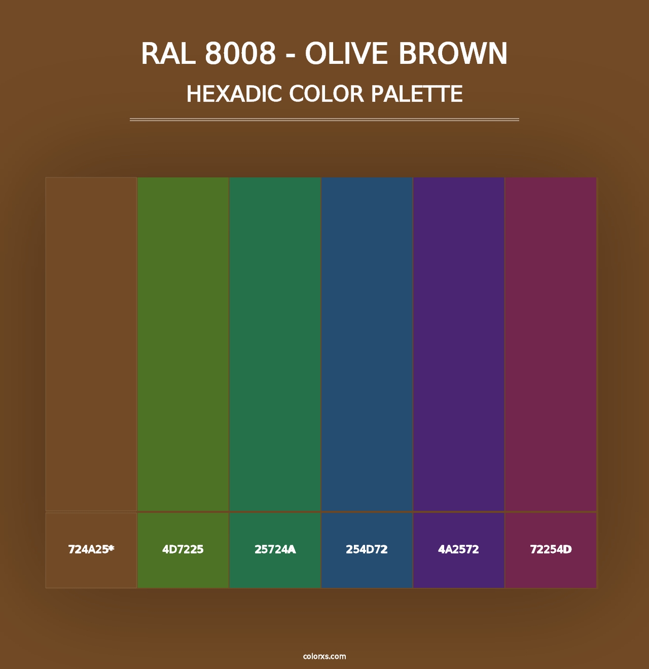 RAL 8008 - Olive Brown - Hexadic Color Palette