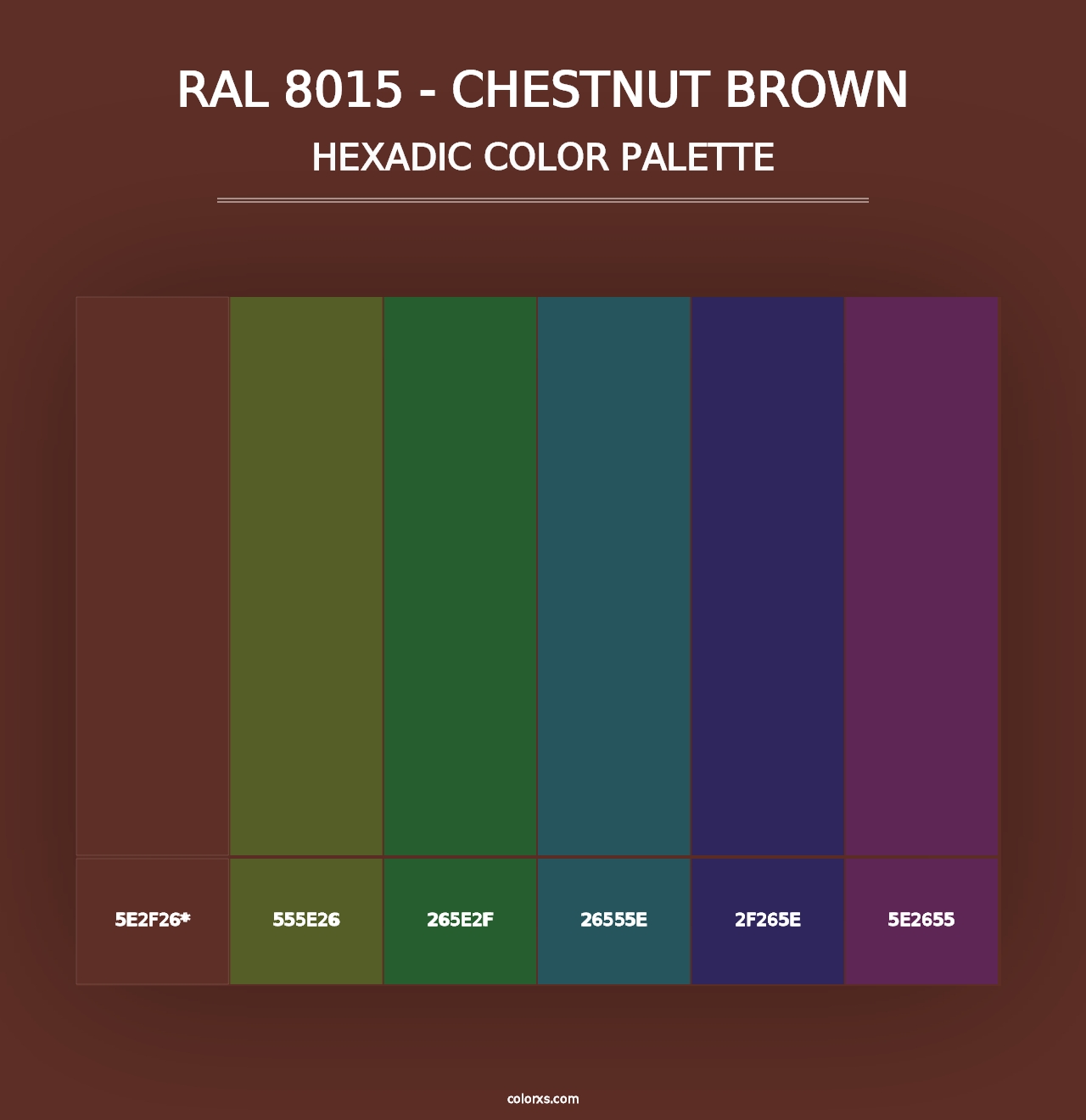 RAL 8015 - Chestnut Brown - Hexadic Color Palette