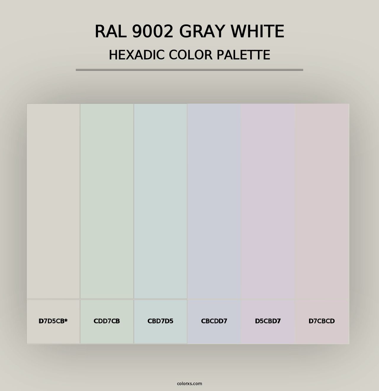 RAL 9002 Gray White - Hexadic Color Palette