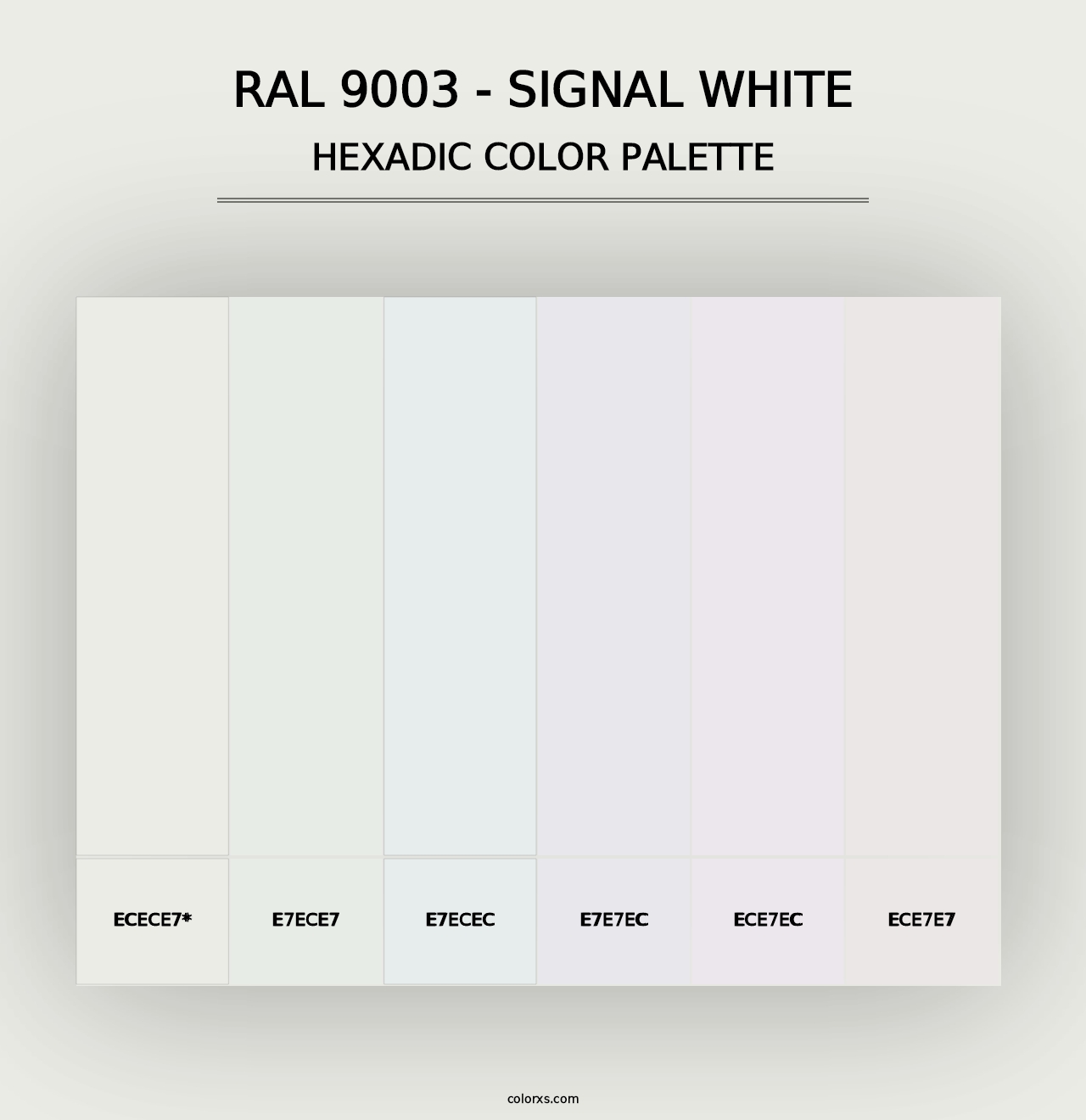 RAL 9003 - Signal White - Hexadic Color Palette