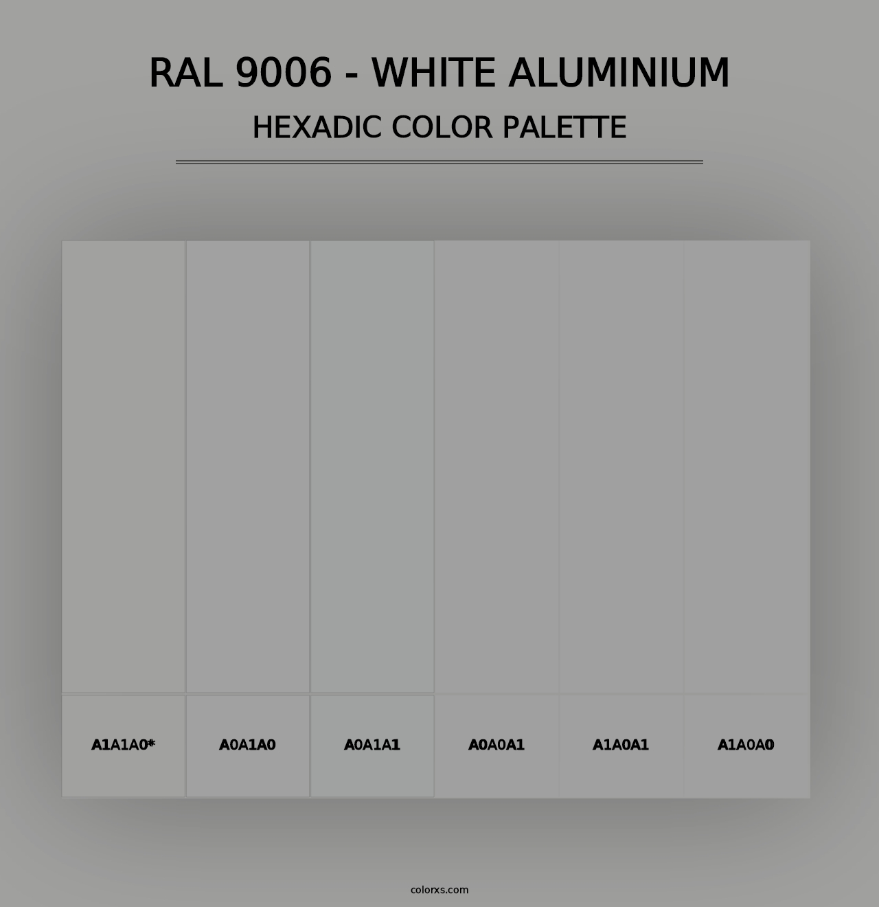 RAL 9006 - White Aluminium - Hexadic Color Palette