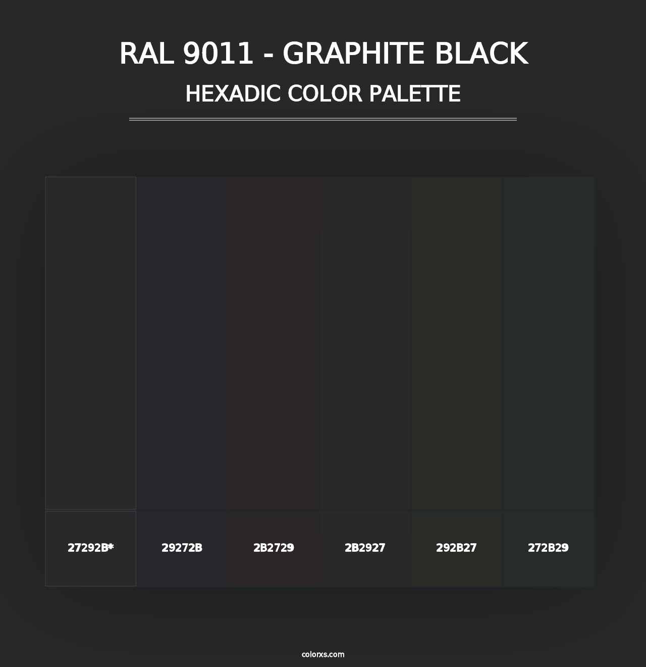 RAL 9011 - Graphite Black - Hexadic Color Palette