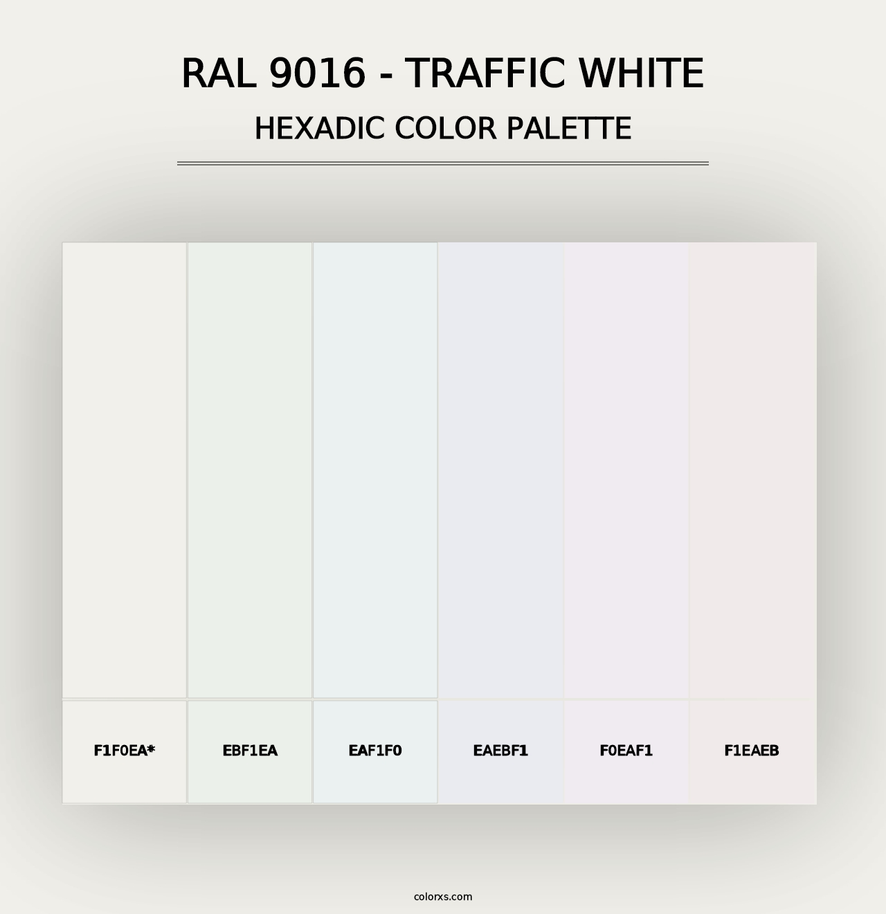 RAL 9016 - Traffic White - Hexadic Color Palette