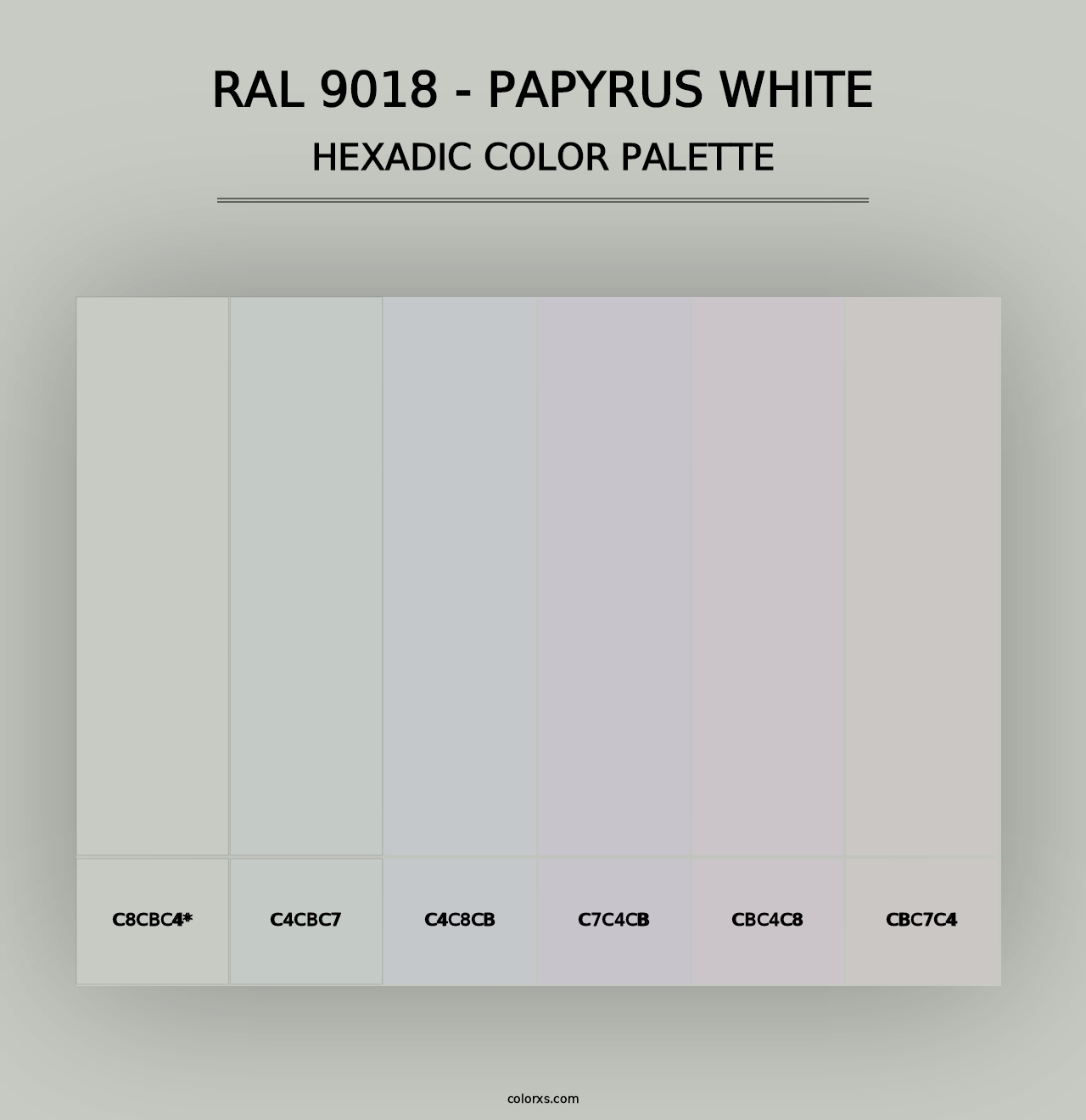 RAL 9018 - Papyrus White - Hexadic Color Palette