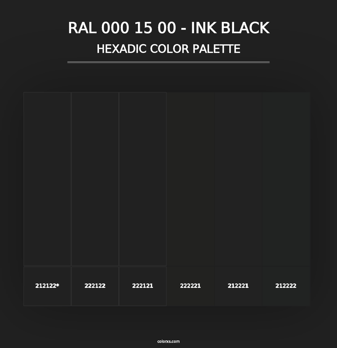 RAL 000 15 00 - Ink Black - Hexadic Color Palette