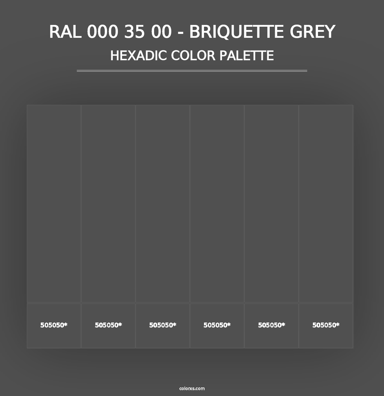 RAL 000 35 00 - Briquette Grey - Hexadic Color Palette