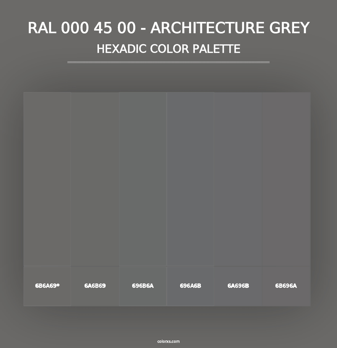 RAL 000 45 00 - Architecture Grey - Hexadic Color Palette