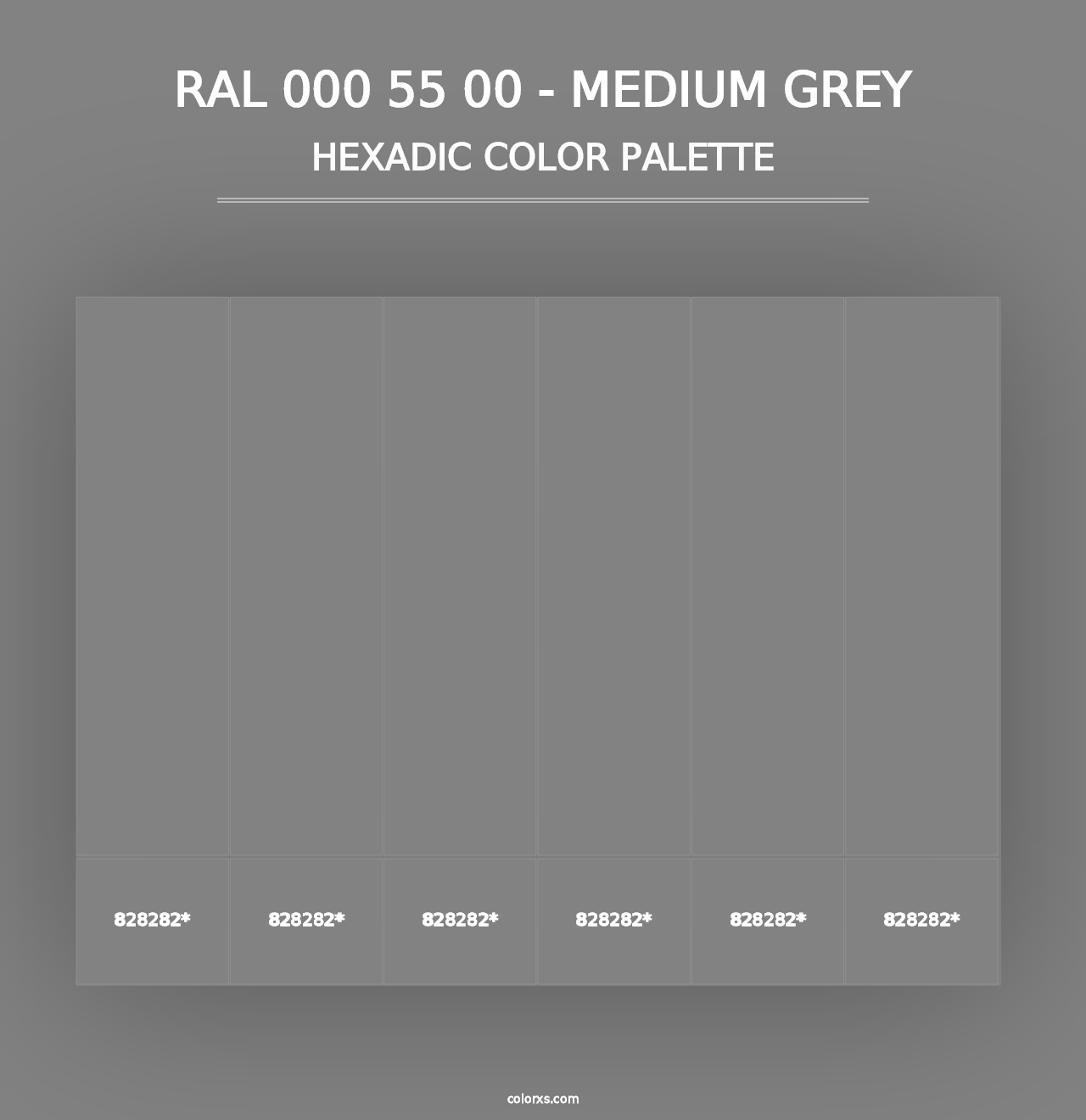 RAL 000 55 00 - Medium Grey - Hexadic Color Palette