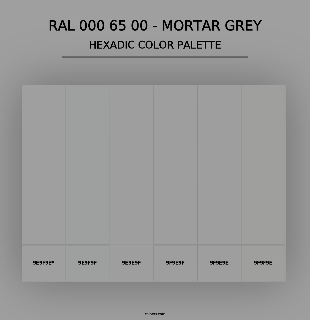 RAL 000 65 00 - Mortar Grey - Hexadic Color Palette