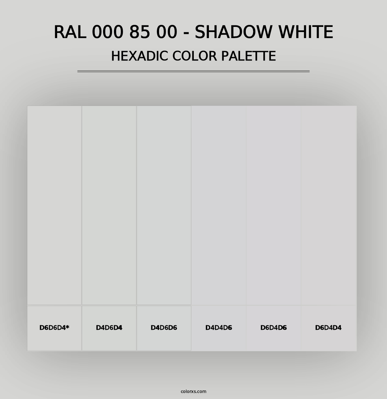 RAL 000 85 00 - Shadow White - Hexadic Color Palette