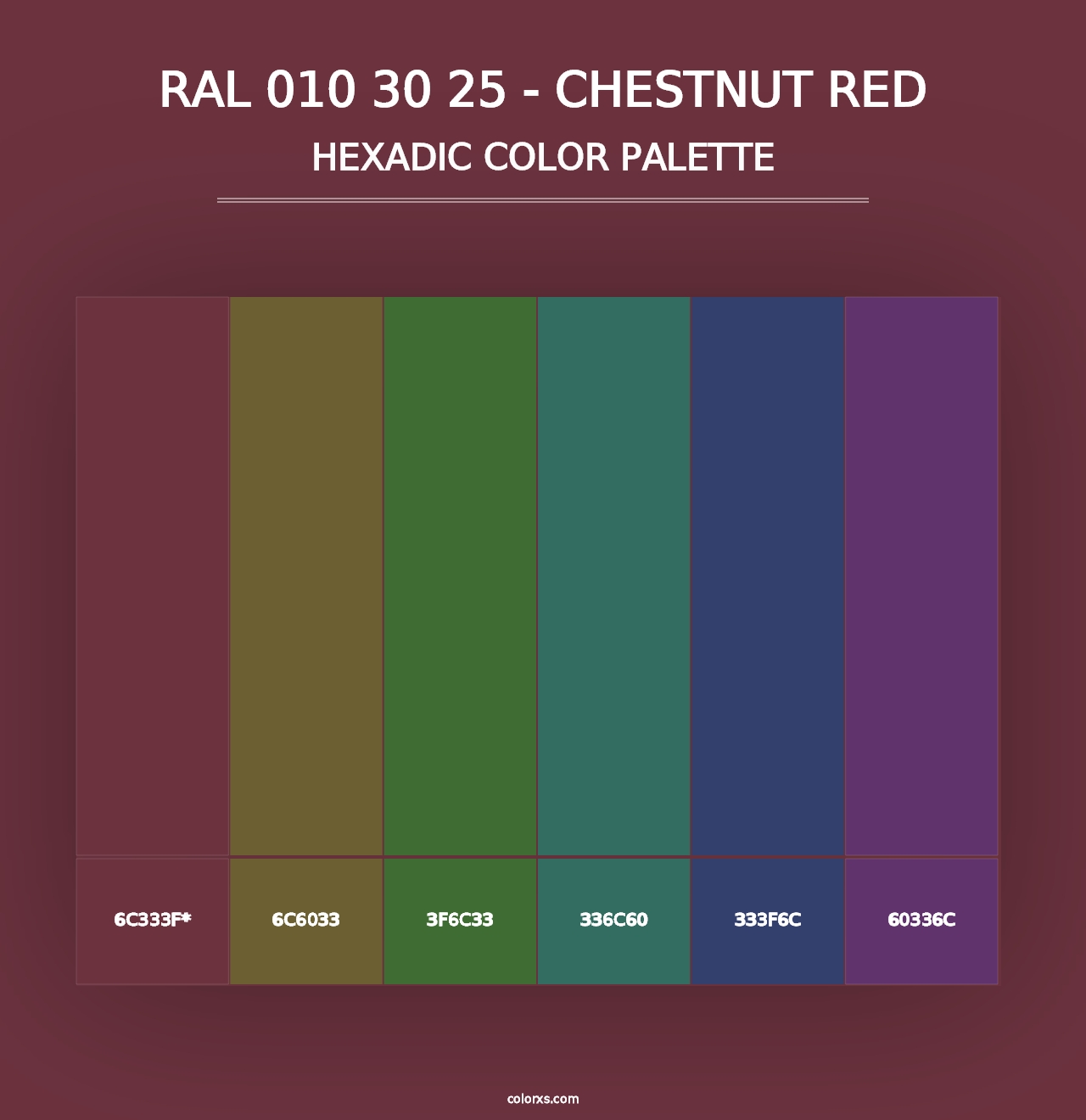 RAL 010 30 25 - Chestnut Red - Hexadic Color Palette