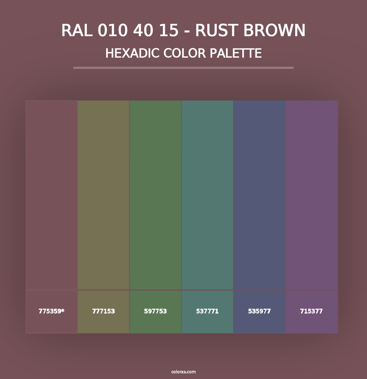 RAL 010 40 15 - Rust Brown - Hexadic Color Palette