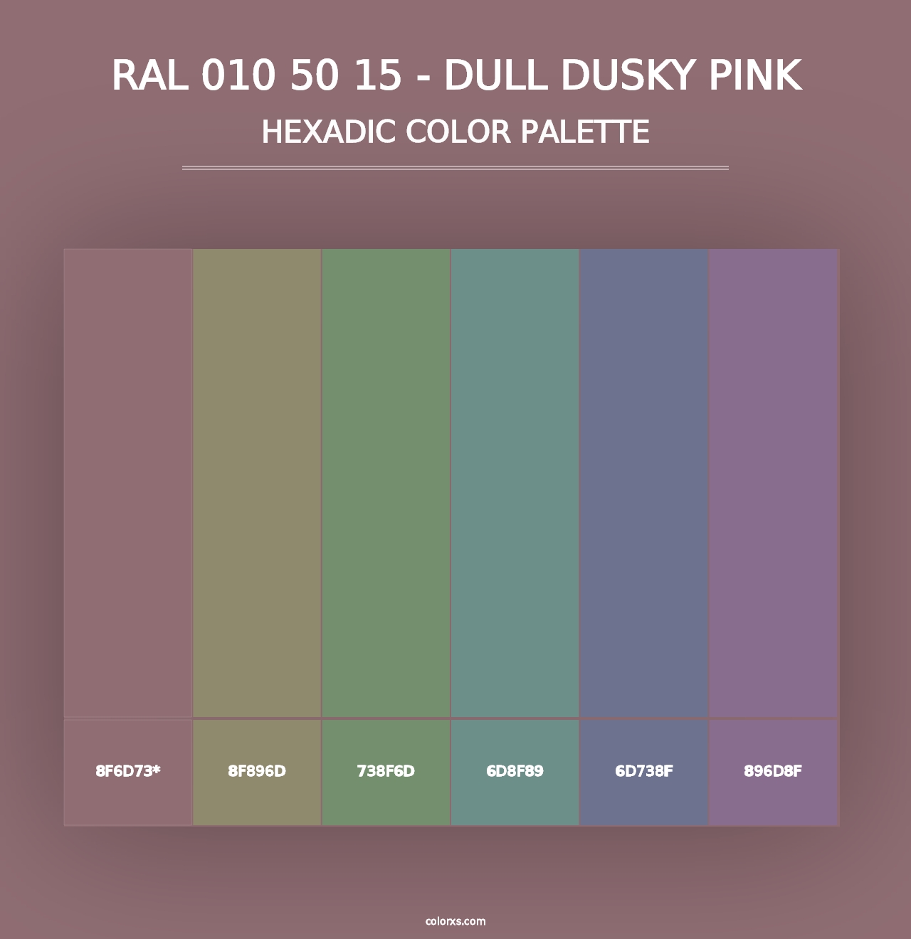 RAL 010 50 15 - Dull Dusky Pink - Hexadic Color Palette