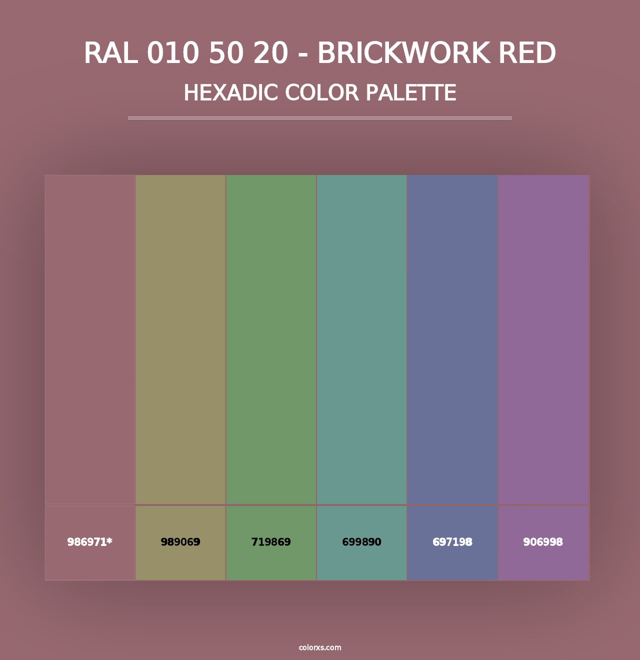 RAL 010 50 20 - Brickwork Red - Hexadic Color Palette