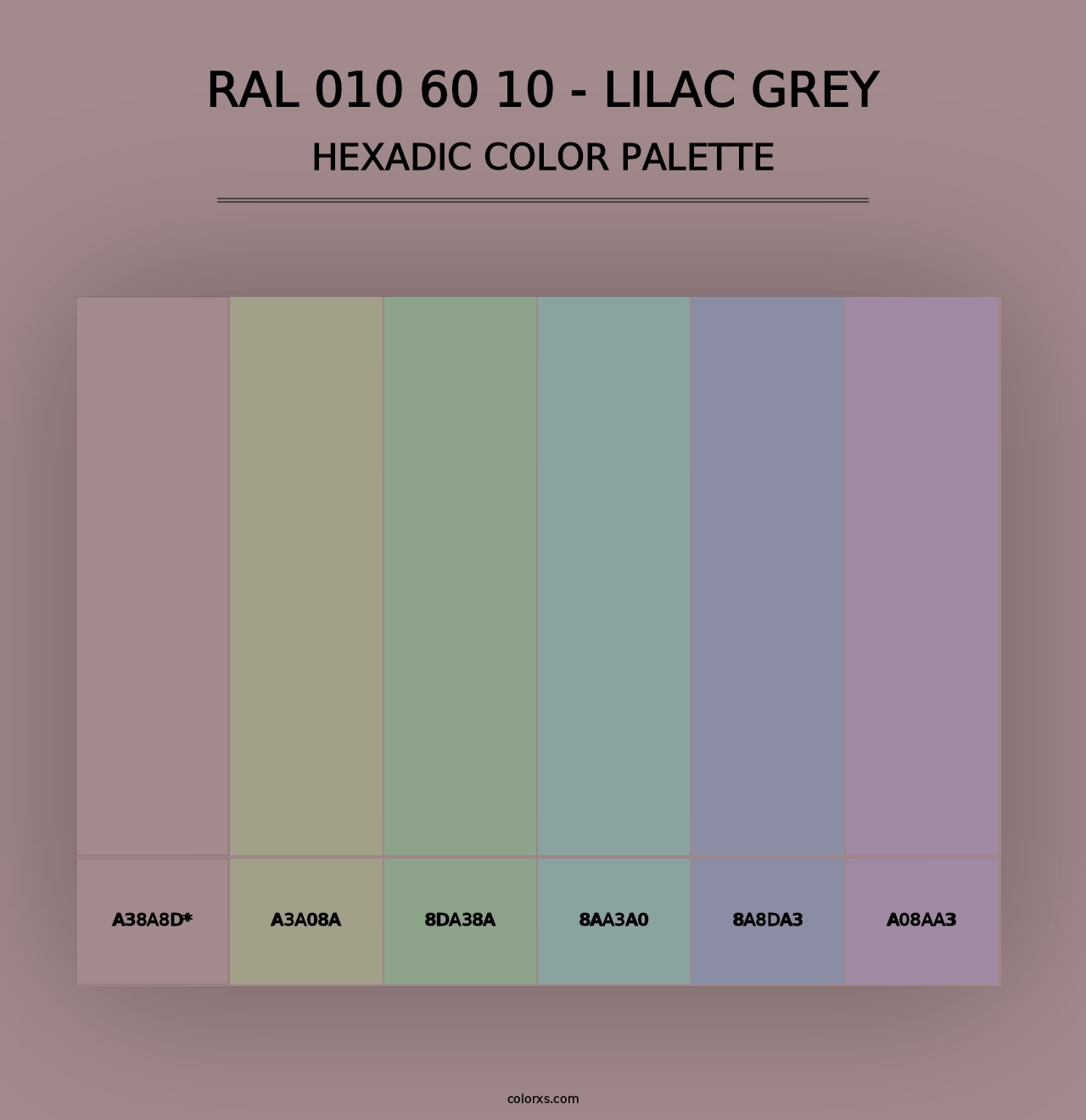 RAL 010 60 10 - Lilac Grey - Hexadic Color Palette