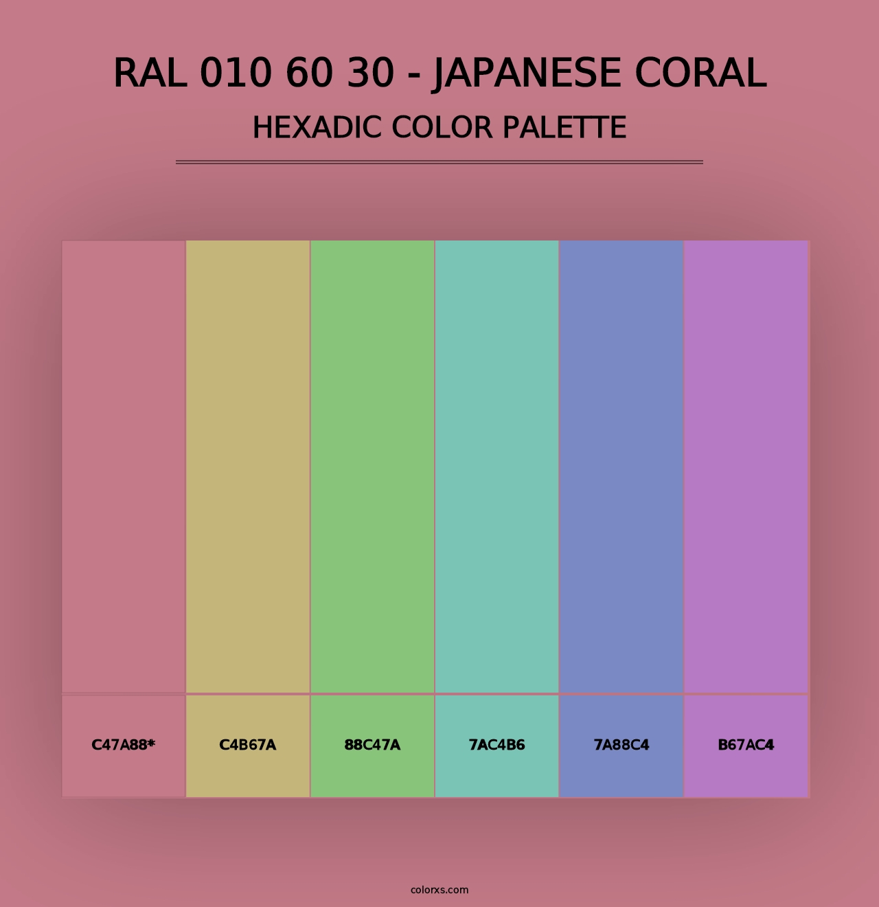 RAL 010 60 30 - Japanese Coral - Hexadic Color Palette