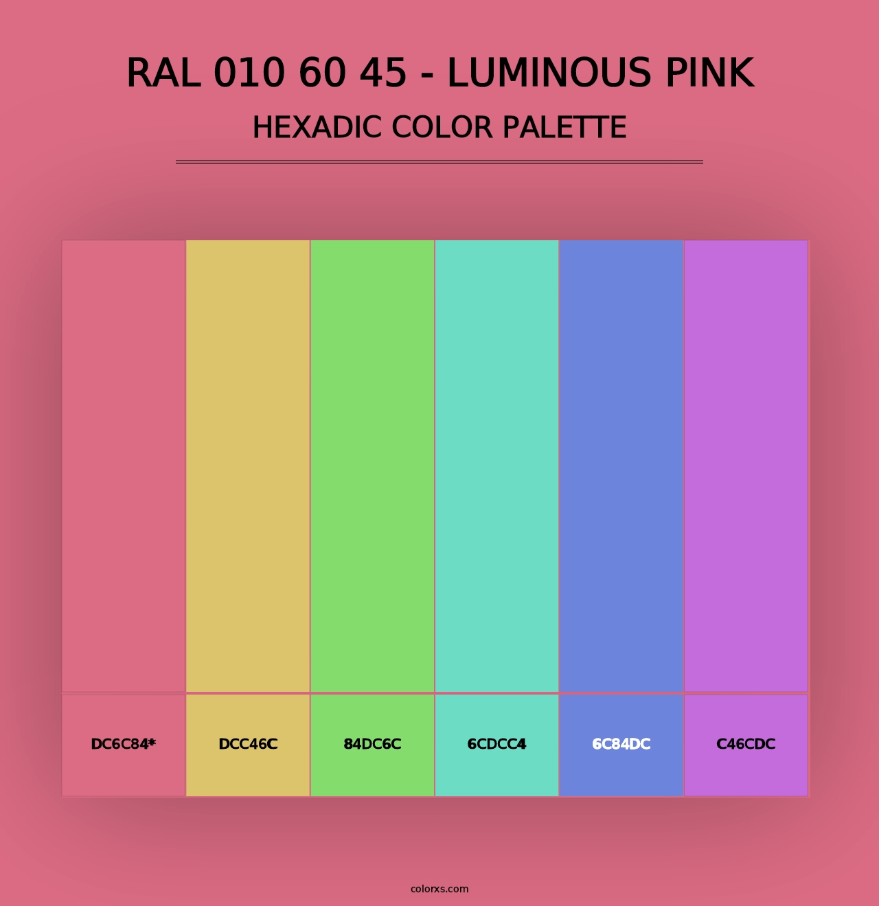 RAL 010 60 45 - Luminous Pink - Hexadic Color Palette