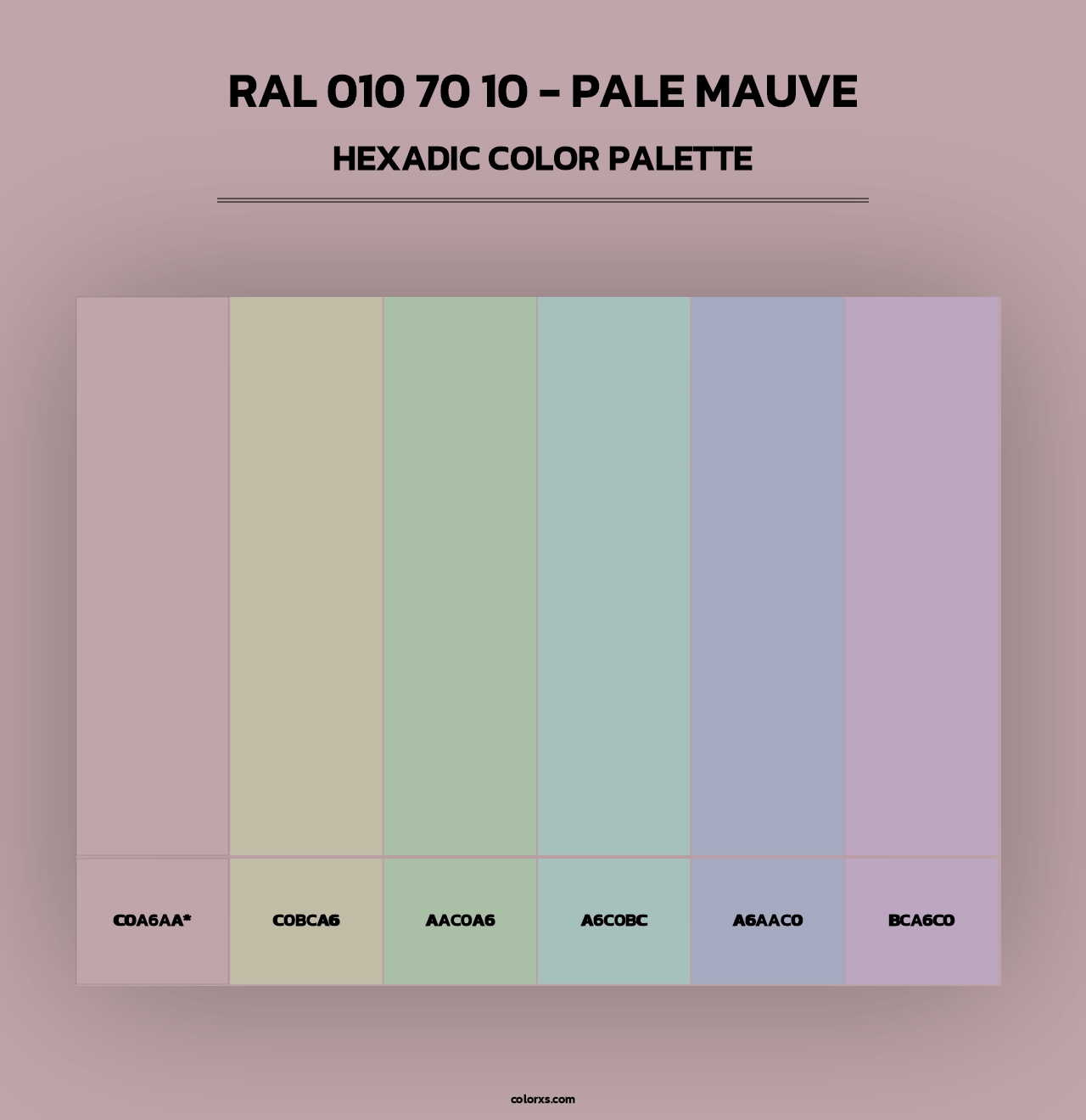 RAL 010 70 10 - Pale Mauve - Hexadic Color Palette