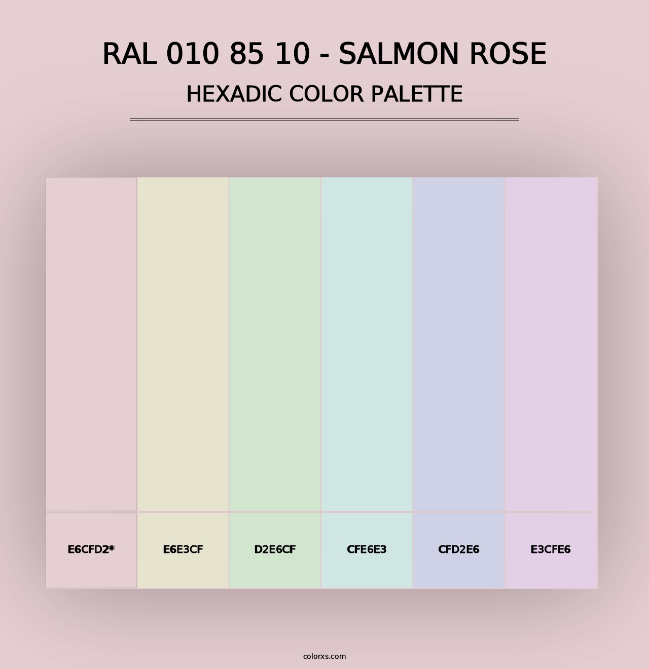 RAL 010 85 10 - Salmon Rose - Hexadic Color Palette