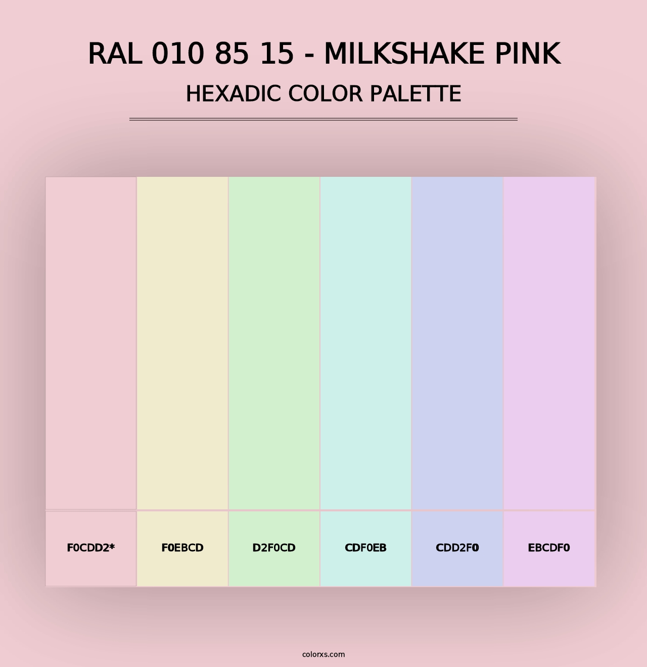 RAL 010 85 15 - Milkshake Pink - Hexadic Color Palette