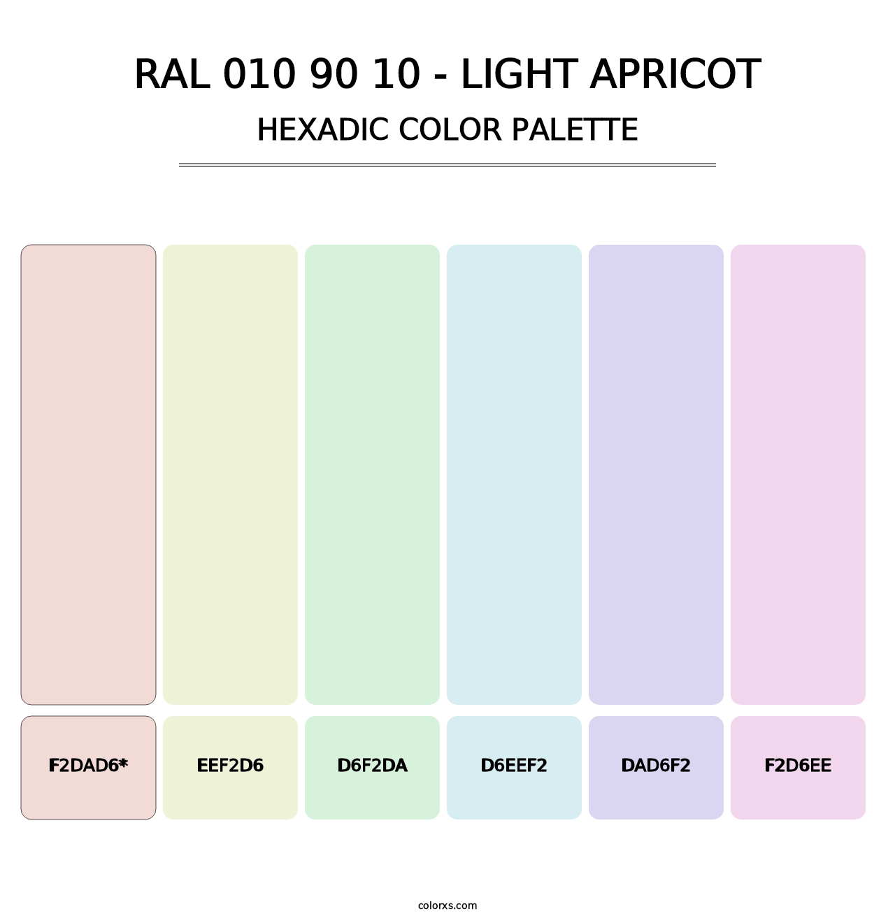 RAL 010 90 10 - Light Apricot - Hexadic Color Palette