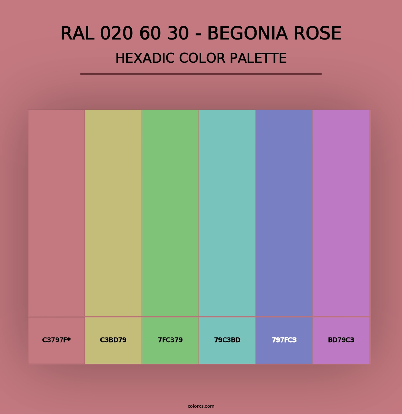 RAL 020 60 30 - Begonia Rose - Hexadic Color Palette