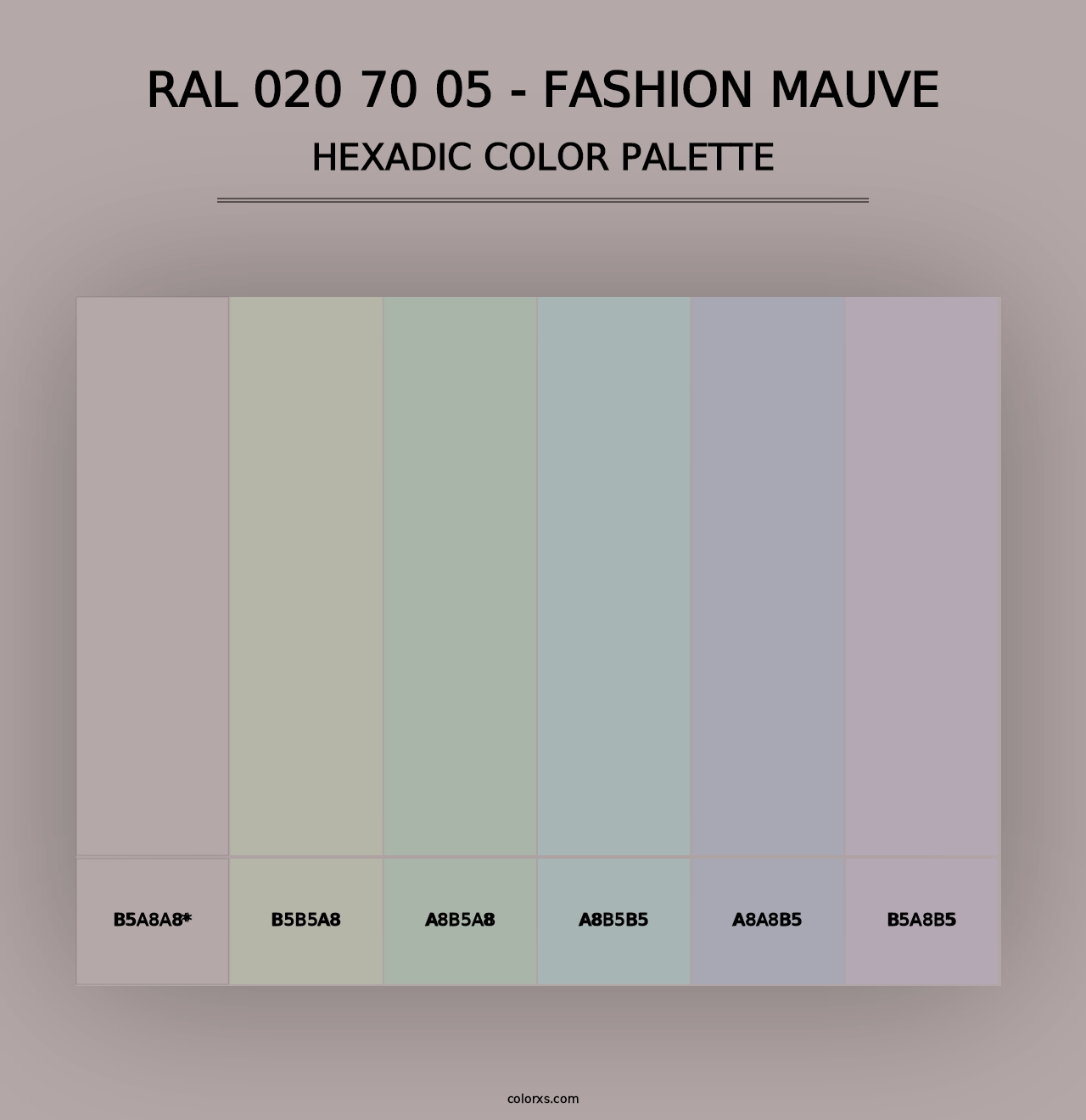 RAL 020 70 05 - Fashion Mauve - Hexadic Color Palette