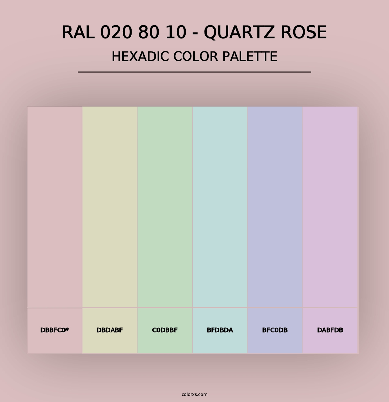 RAL 020 80 10 - Quartz Rose - Hexadic Color Palette