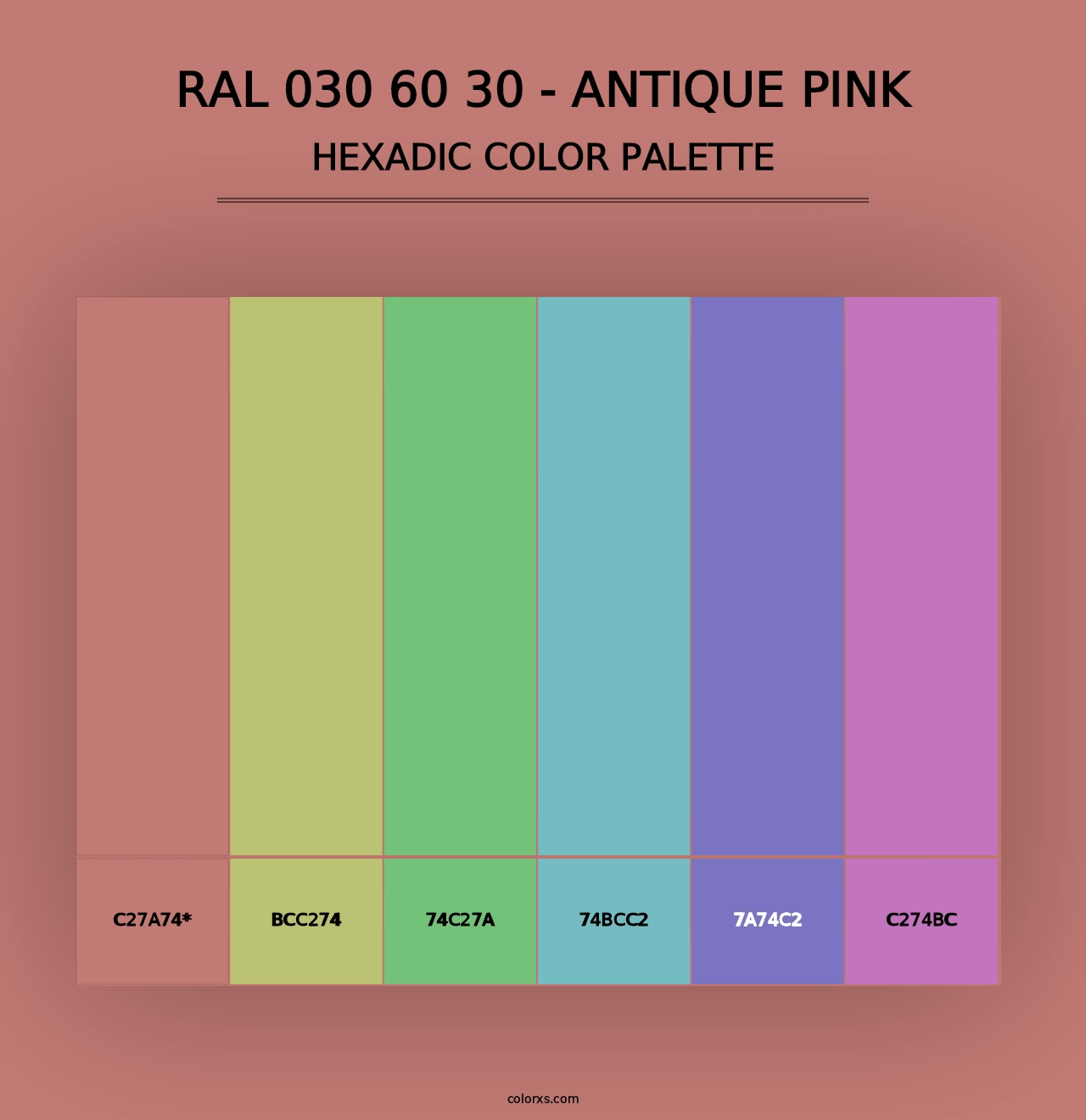 RAL 030 60 30 - Antique Pink - Hexadic Color Palette