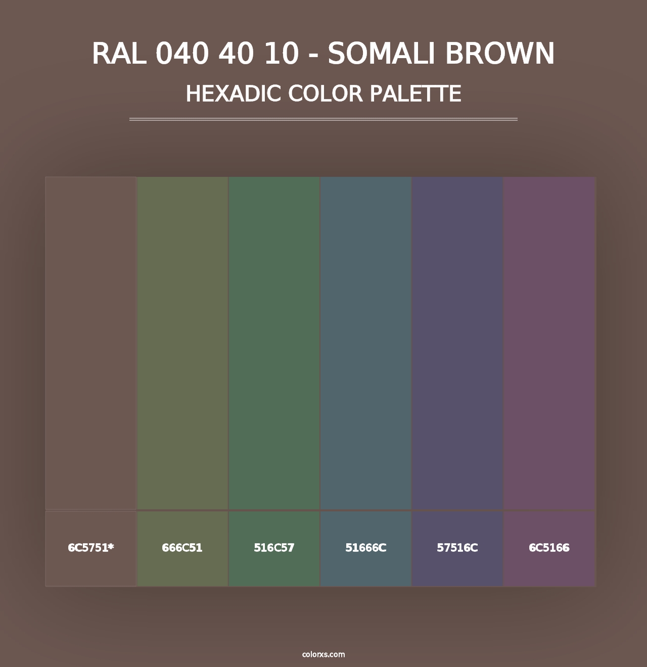 RAL 040 40 10 - Somali Brown - Hexadic Color Palette