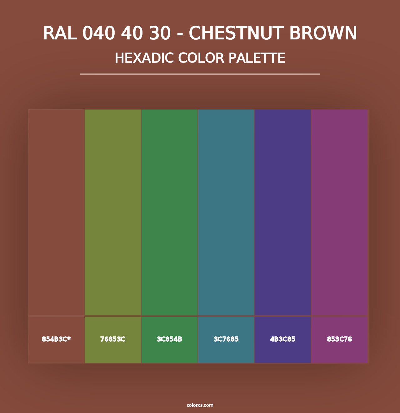 RAL 040 40 30 - Chestnut Brown - Hexadic Color Palette