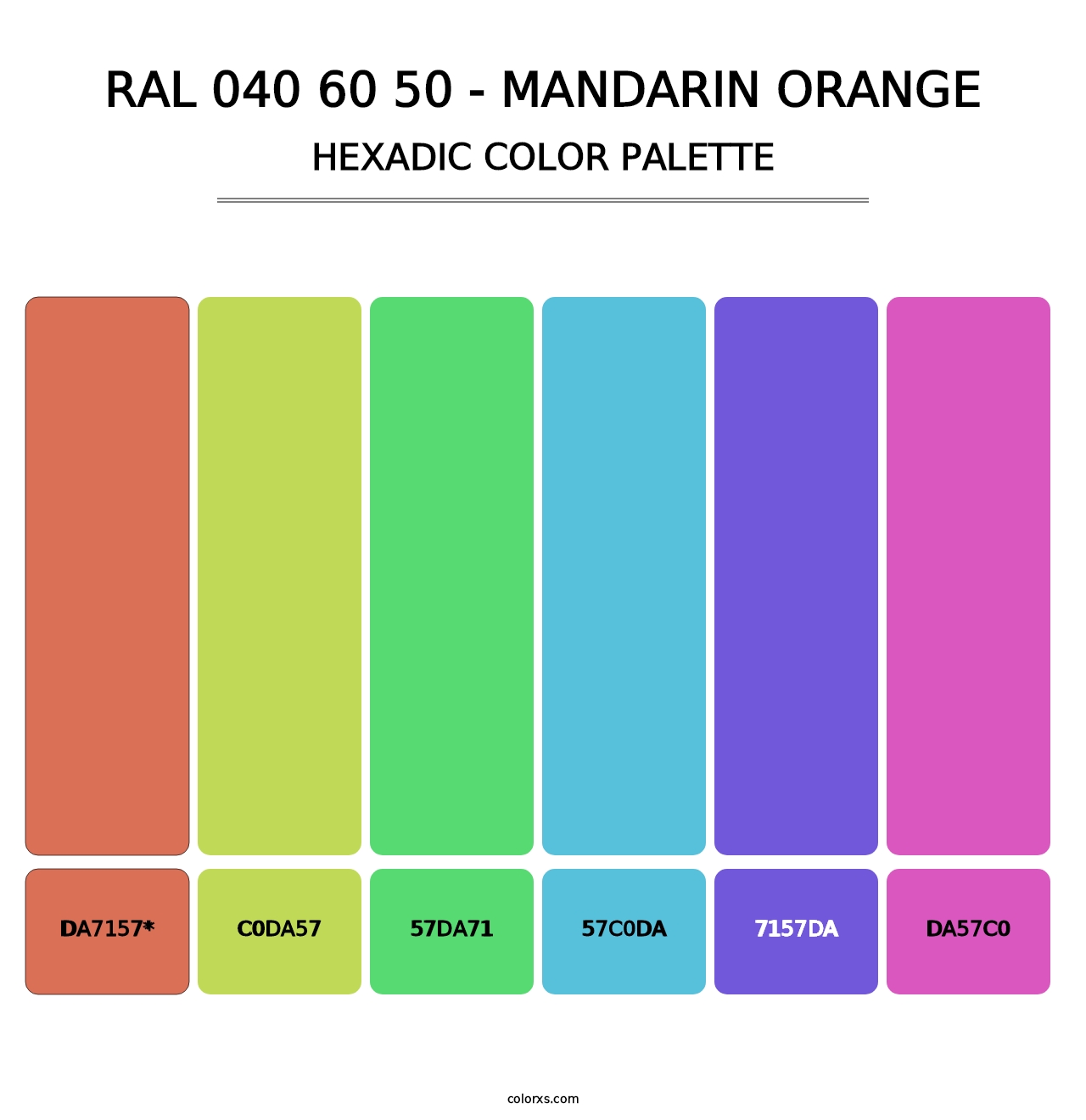 RAL 040 60 50 - Mandarin Orange - Hexadic Color Palette