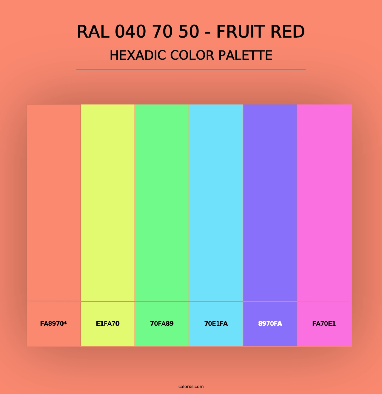 RAL 040 70 50 - Fruit Red - Hexadic Color Palette