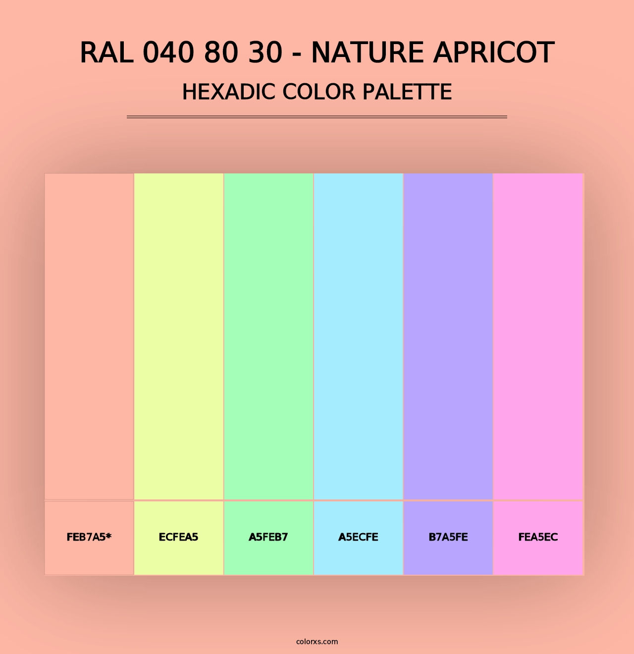 RAL 040 80 30 - Nature Apricot - Hexadic Color Palette