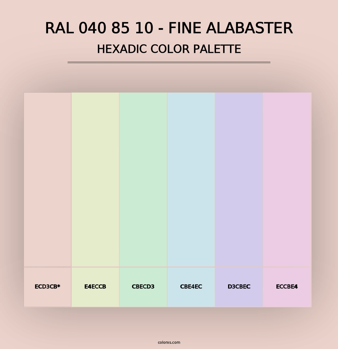 RAL 040 85 10 - Fine Alabaster - Hexadic Color Palette