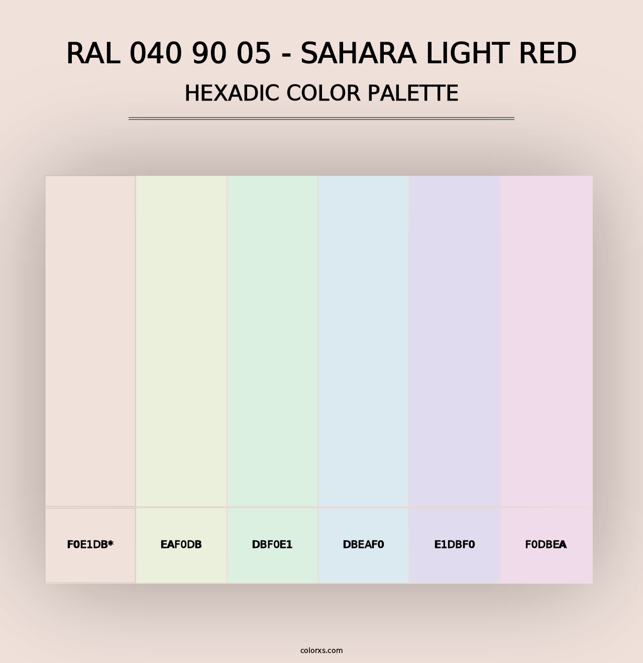 RAL 040 90 05 - Sahara Light Red - Hexadic Color Palette