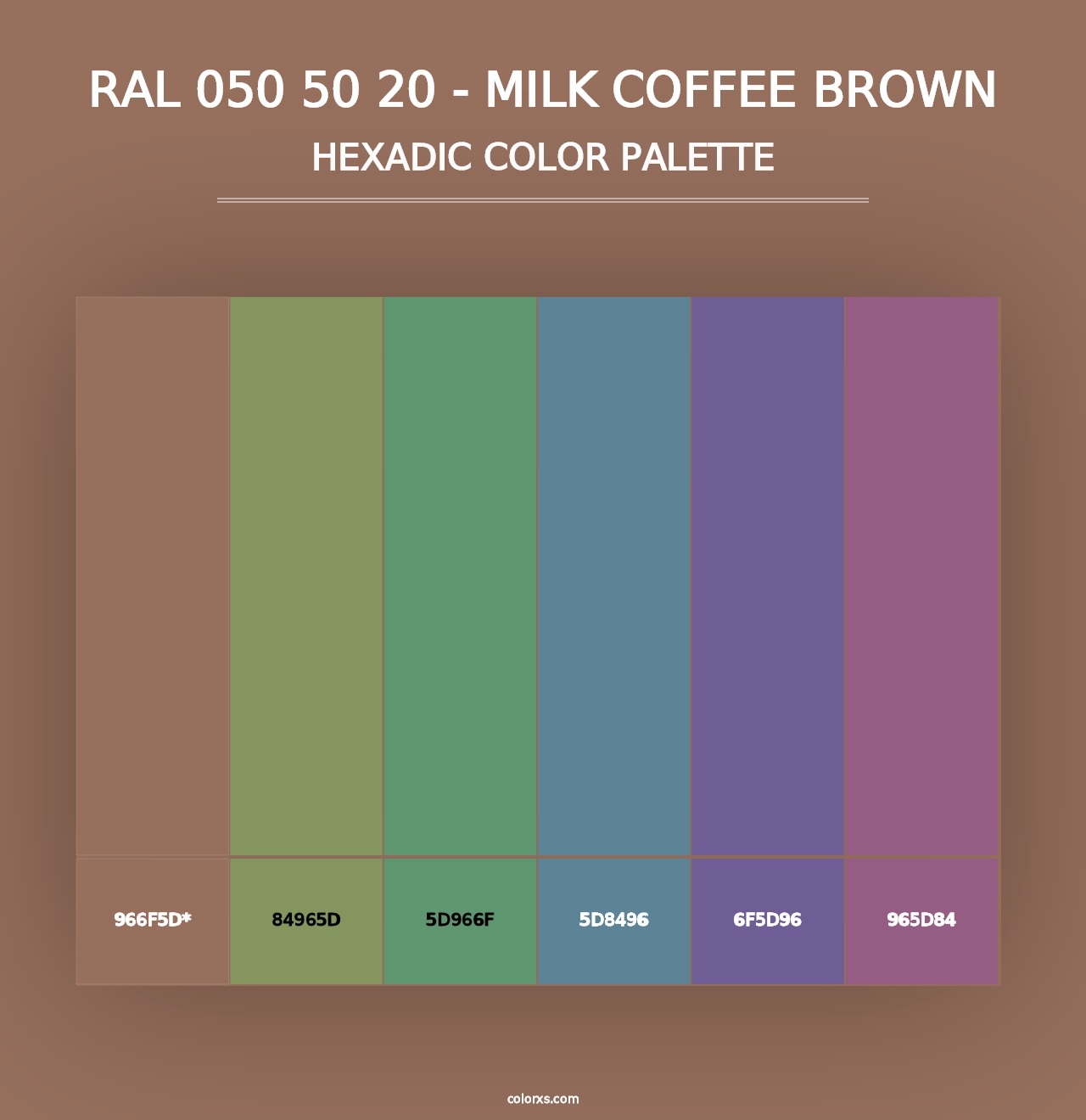 RAL 050 50 20 - Milk Coffee Brown - Hexadic Color Palette